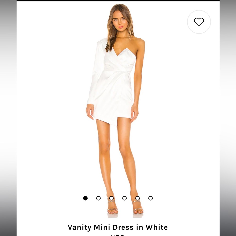 White satin dress. Worn once for my rehearsal dinner. Fit like a glove!